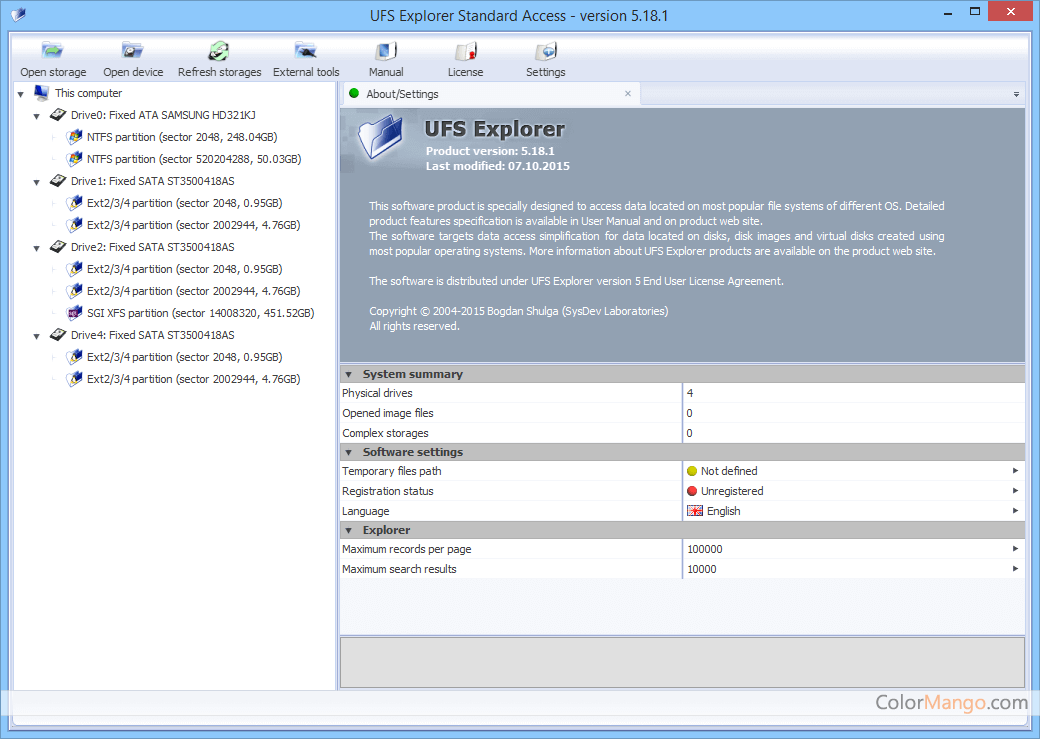 UFS Explorer Standard Access Screenshot