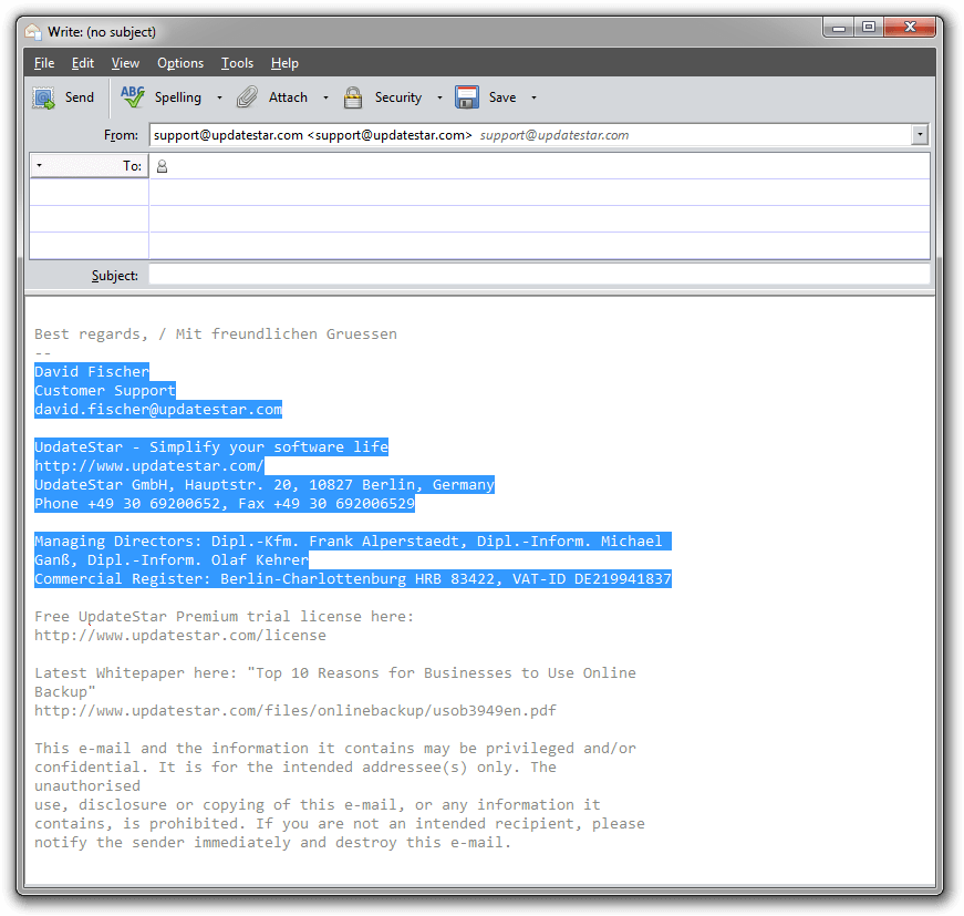 UpdateStar SigParser Screenshot
