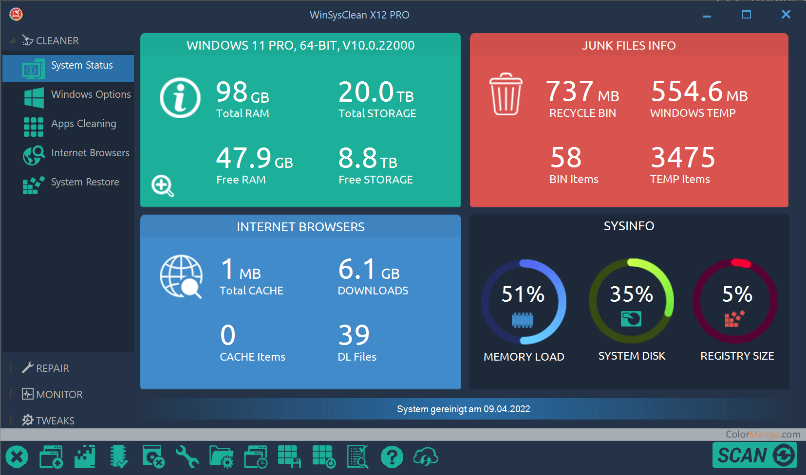 WinSysClean PRO Screenshot