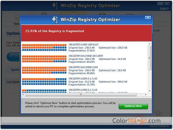 WinZip Registry Optimizer Screenshot